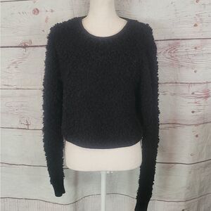 Elizabeth and James Fuzzy Crop Sweater Size M